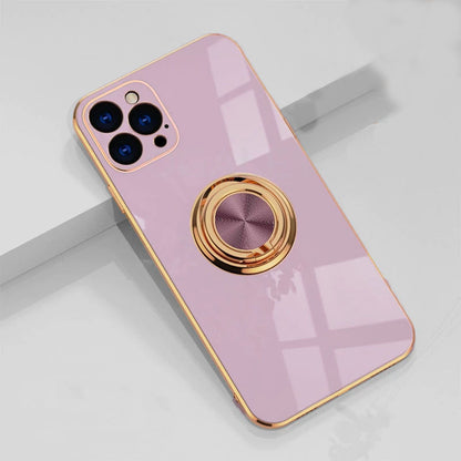 Luxury Plating Gold Ring Holder Magnet Car Bracket Anti-Fall iPhone Case