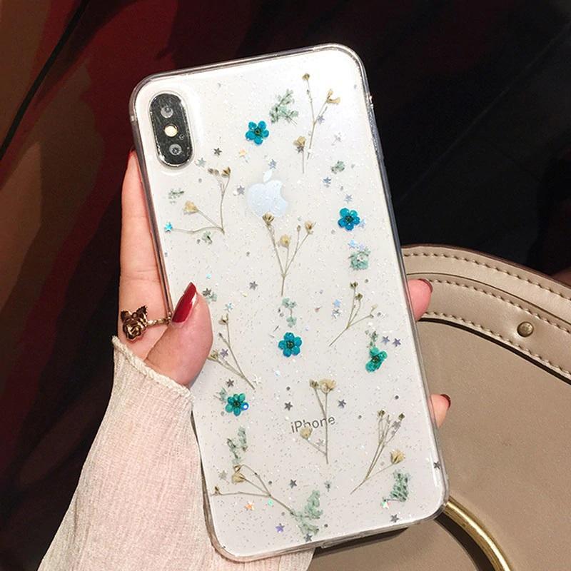 Real Dried Flower Transparent iPhone Case