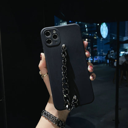 Fashion Black Metal Chain Bracelet Soft iPhone Case