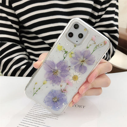 Vinilo o funda para iPhone suave transparente flor seca real