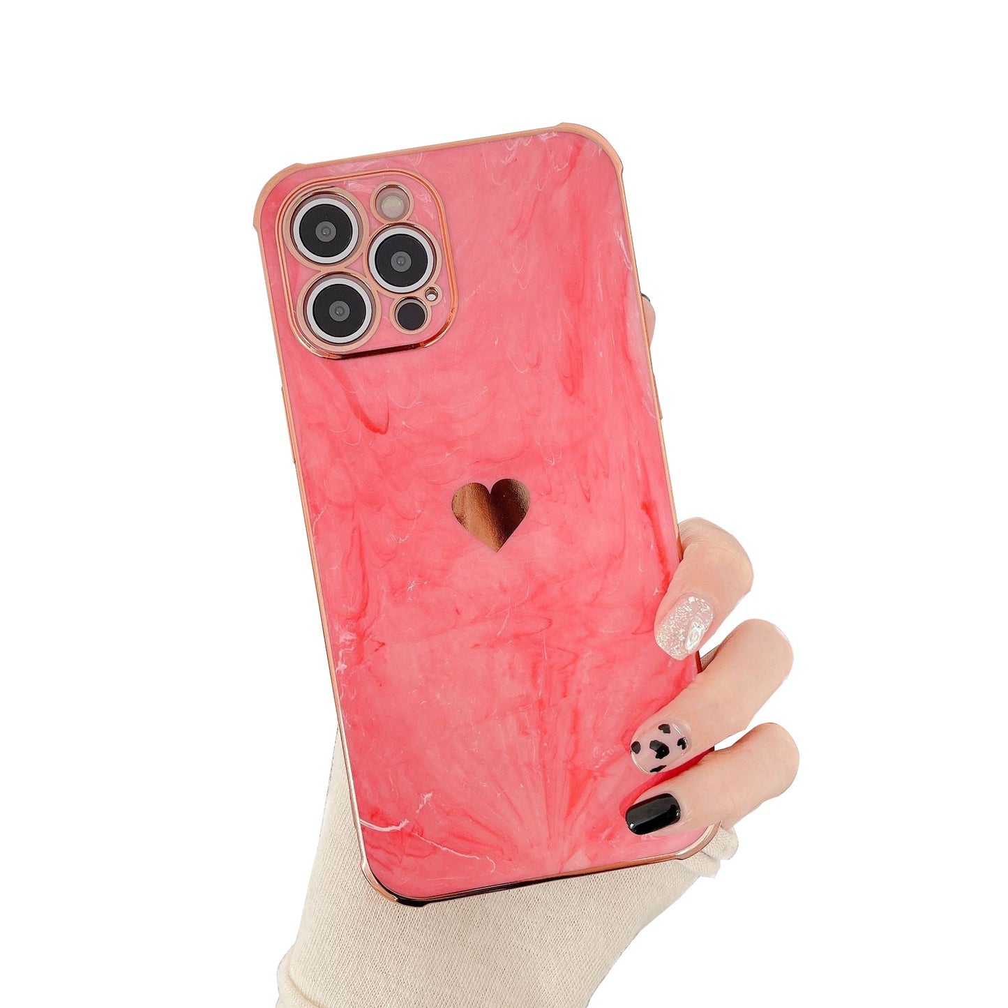 Mármol Love Heart Soft Compatible con iPhone Case