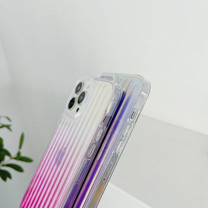 Luxury Laser Colorful Gradient Glitter Stripe Clear Compatible with iPhone Case