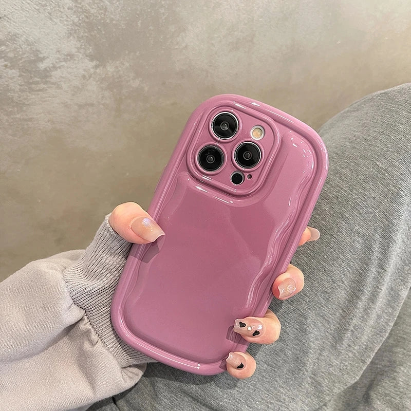 Ovale de couleur bonbon mignon compatible avec la coque iPhone