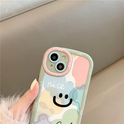 Colorful Smile Face Silicone Shockproof Compatible with iPhone Case