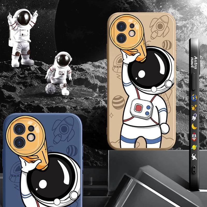Lanière de main d'astronaute mignonne souple compatible avec l'étui pour iPhone