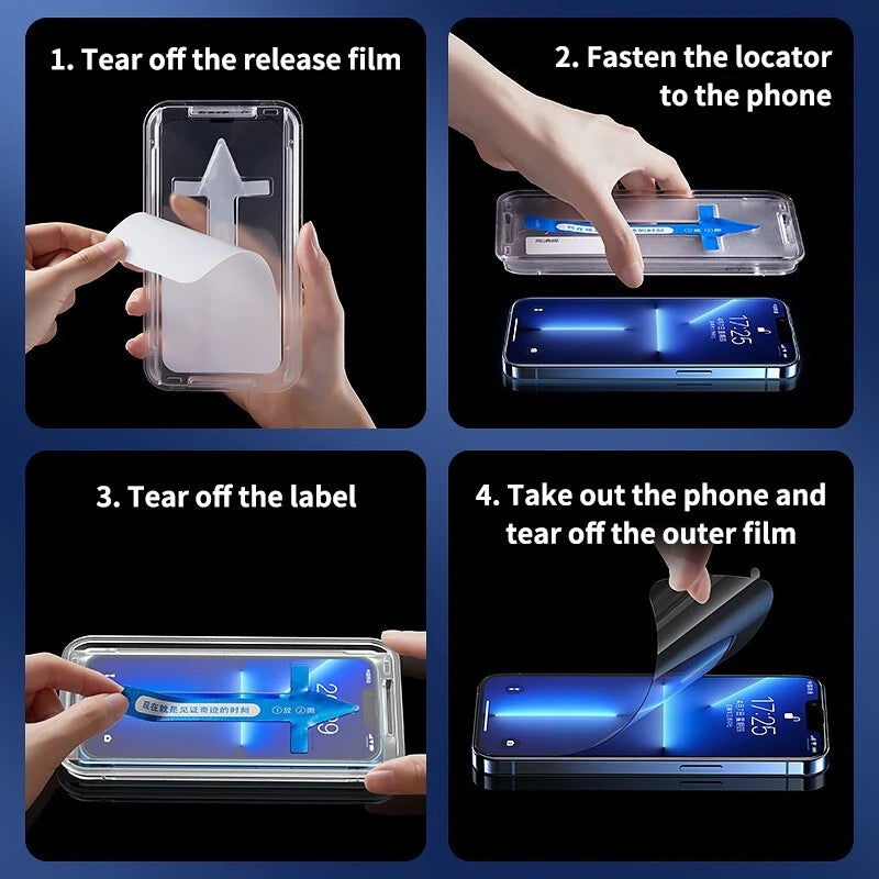 Installation rapide en verre trempé 2PCS Compatible avec les protecteurs d'écran iPhone