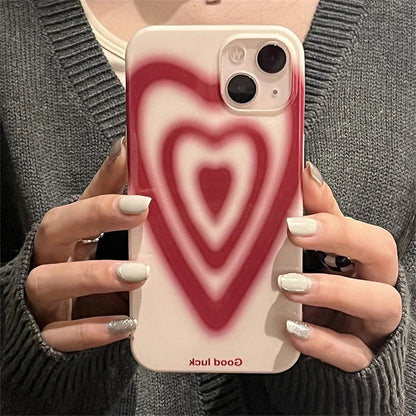 Red Love Heart Silicone Soft Compatible with iPhone Case