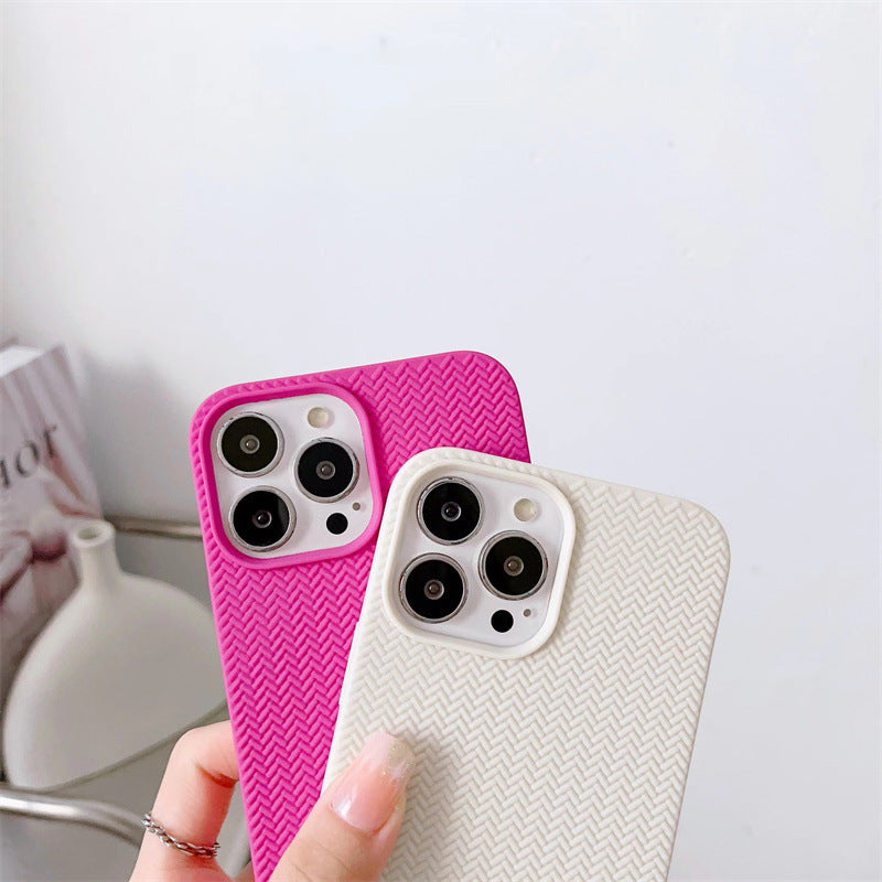 Candy Solid Color Weave Pattern Compatible with iPhone Case