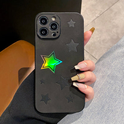 Lujosa funda de cuero Retro Star compatible con iPhone