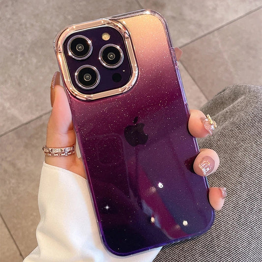 Mode de luxe Glitter Bling Clear Compatible avec la coque iPhone