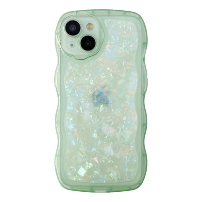 Glitter Shell Pattern Bling Sparkling Curly Wave Frame Compatible avec iPhone Case