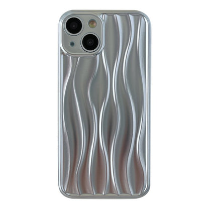 3D Electroplate Wave Fold Stripe compatible con funda para iPhone