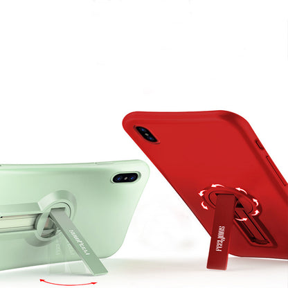 Funda de silicona para iPhone con soporte anticaída ultrafino de color sólido