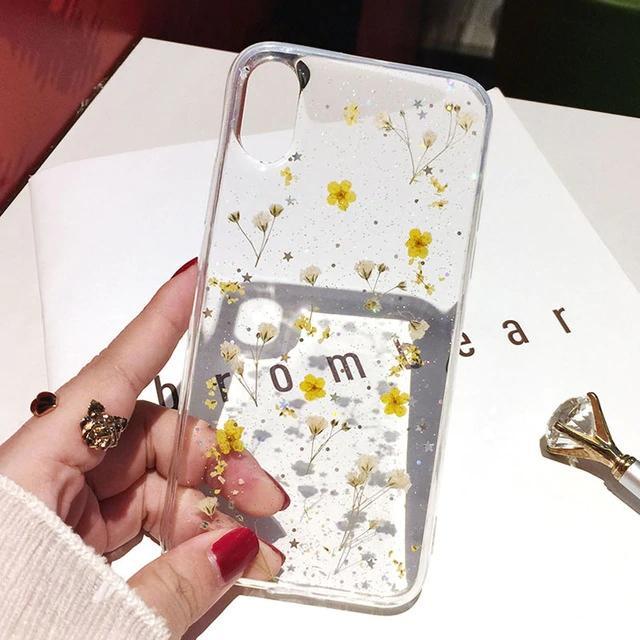 Real Dried Flower Transparent iPhone Case