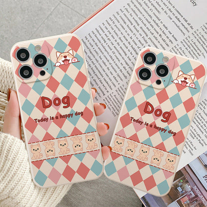 Cute Dog Grid Compatible with iPhone Case