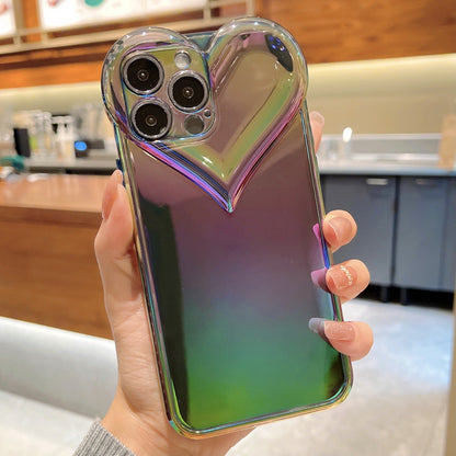 Caméra laser 3D Love Heart compatible avec la coque iPhone