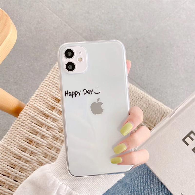 Lucky Happy Day Letters Transparent Soft iPhone Case