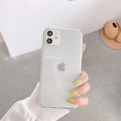 Lucky Happy Day Letters Transparent Soft iPhone Case