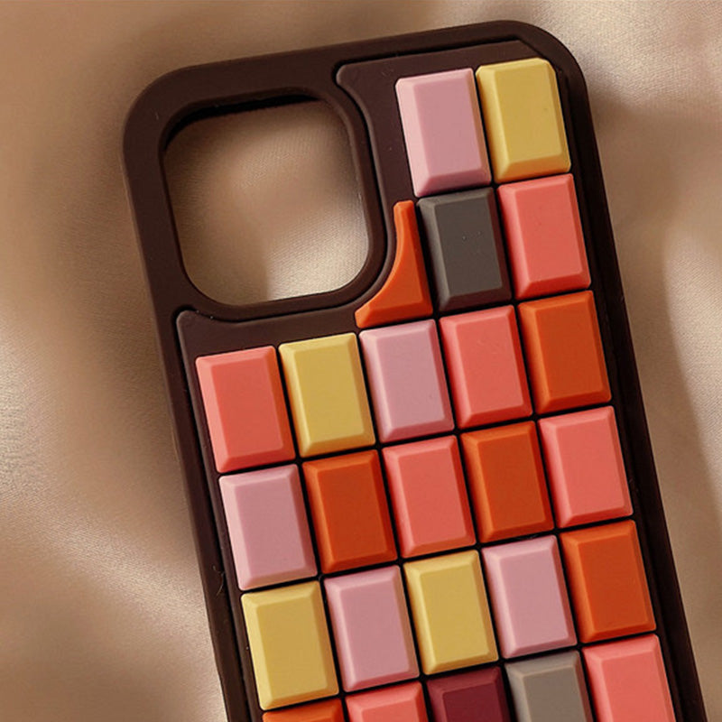 Creative 3D Chocolate Cube Soft iPhone Case