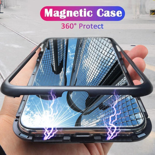360 Degree Magnetic Double Tempered Glass iPhone Case