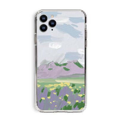 Peinture à l'huile de paysage Coque arrière transparente pour iPhone
