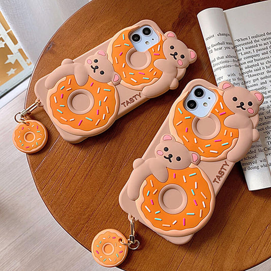 Vinilo o funda para iPhone Tasty Bear Donuts Galletas Suaves