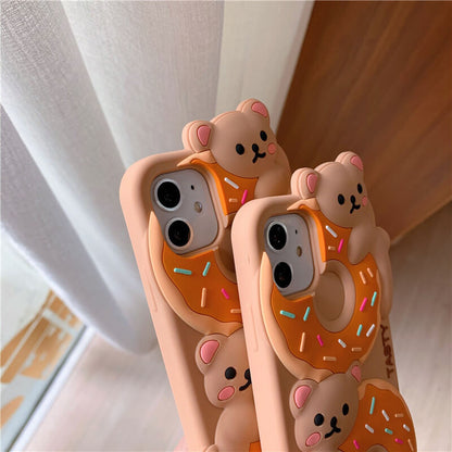 Tasty Bear Donuts Biscuits Soft iPhone Case