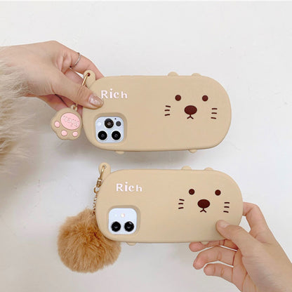 Funda suave de silicona para iPhone con garra de gato