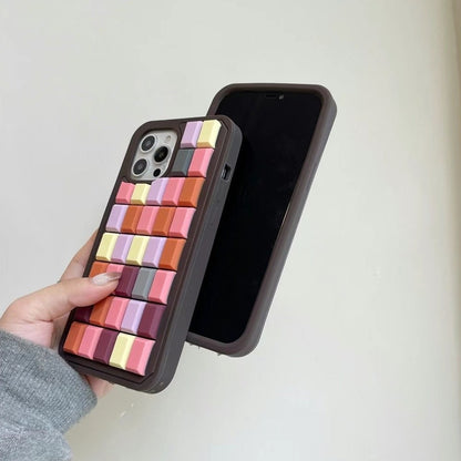 Creative 3D Chocolate Cube Soft iPhone Case