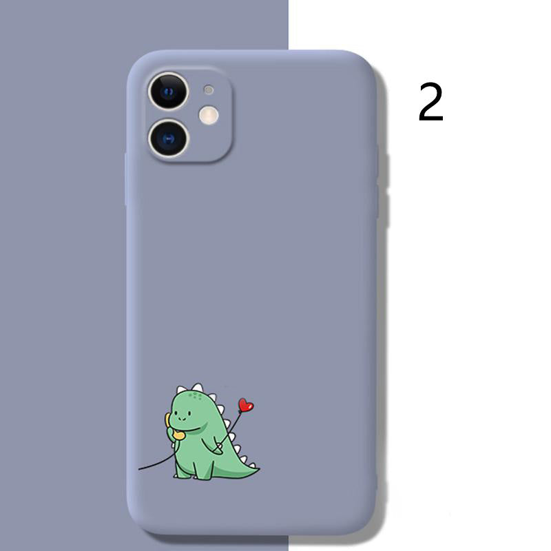 Cartoon Little Dinosaur Silicone iPhone Case