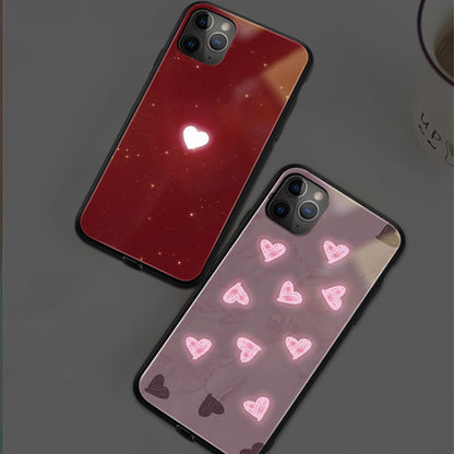 Vinilo o funda para iPhone Dazzling Love Heart Llamada entrante Light Up Glass