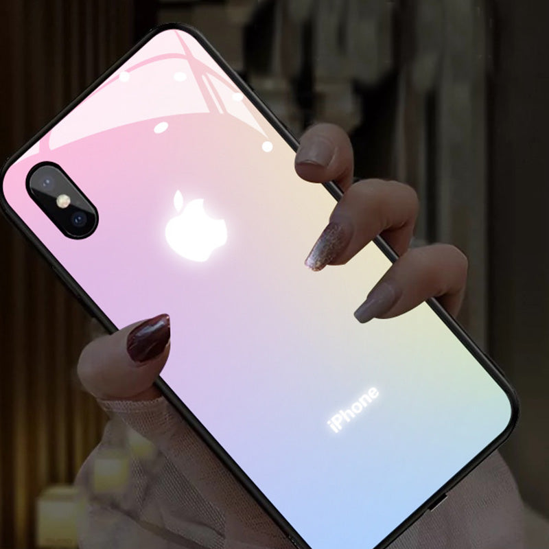 Vinilo o funda para iPhone Colorido degradado Led Light Up Recordar llamada entrante Temne Capered Glass