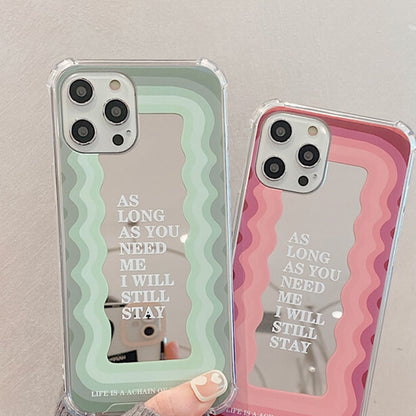 Fashion Mirror Wave Pattern Couple iPhone Case