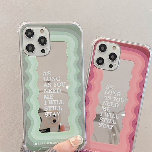 Fashion Mirror Wave Pattern Couple iPhone Case